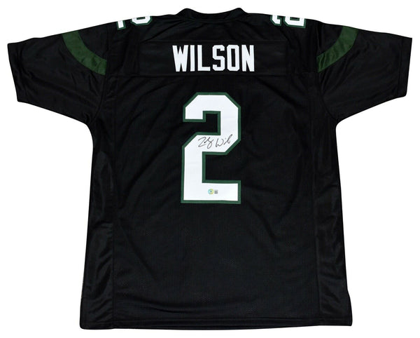 ZACH WILSON AUTOGRAPHED SIGNED NEW YORK JETS #2 BLACK JERSEY BECKETT