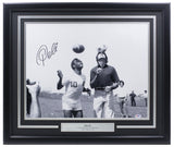 Pele Signed Framed 16x20 with Joe Namath Photo PSA/DNA Hologram