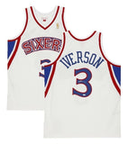 ALLEN IVERSON Autographed Philadelphia 76ers White Authentic Jersey FANATICS