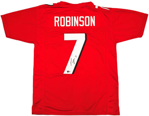 Bijan Robinson Atlanta Signed Red Football Jersey BAS ITP