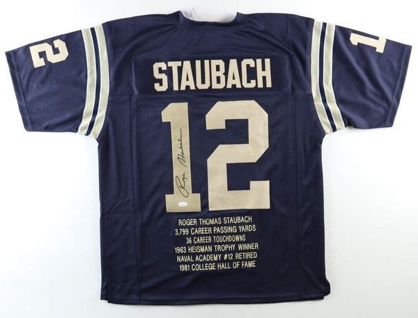 Roger Staubach Navy Framed Jersey JSA Autographed Signed Naval Academy