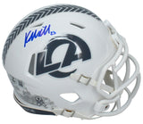 Kyren Williams Autographed (In Blue) Rams 2024 STS Mini Speed Helmet Beckett