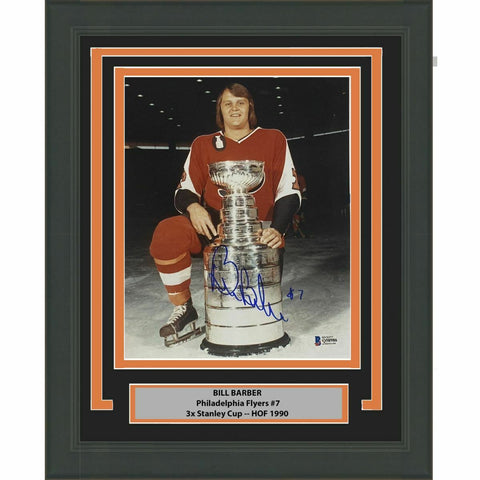 FRAMED Autographed/Signed BILL BARBER Philadelphia Flyers 8x10 Photo Beckett COA