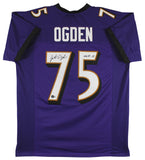 Jonathan Ogden "HOF 13" Authentic Signed Purple Pro Style Jersey BAS Witnessed