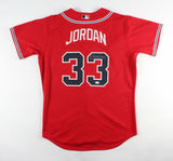 Brian Jordan Signed Atlanta Braves Jersey (PSA) 2 Sport Star NFL D.B & MLB O.F.