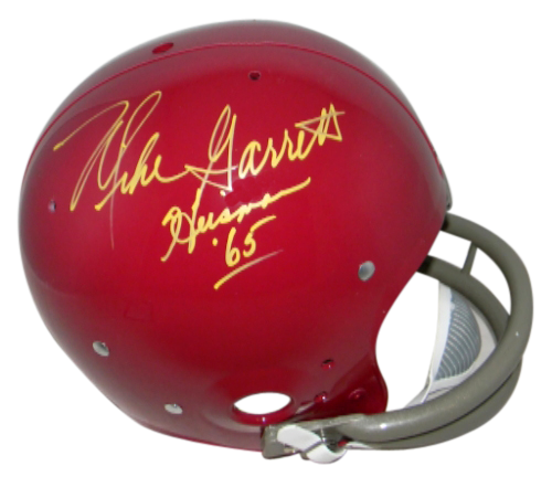 MIKE GARRETT SIGNED AUTOGRAPHED USC TROJANS F/S THROWBACK TK HELMET + HEISMAN 65