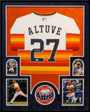 FRAMED IN SUEDE HOUSTON ASTROS JOSE ALTUVE AUTOGRAPHED SIGNED JERSEY JSA COA