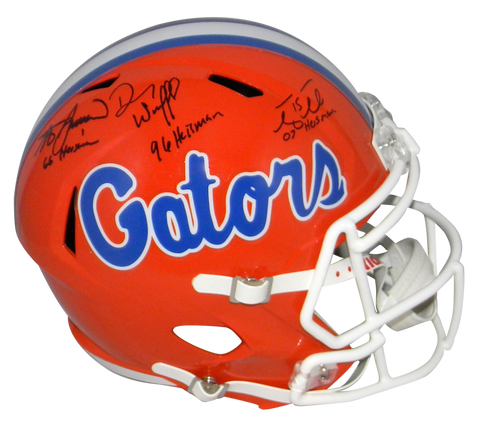 TIM TEBOW STEVE SPURRIER DANNY WUERFFEL SIGNED FLORIDA GATORS SPEED HELMET