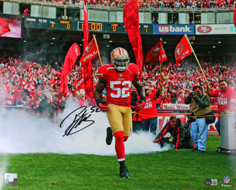 Patrick Willis Autographed 49ers Tunnel 16x20 Photo-Beckett W Hologram *Black