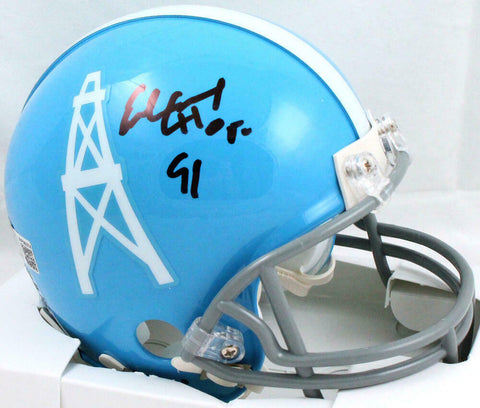 Earl Campbell Signed Houston Oilers 60-62 TB Mini Helmet w/HOF - Beckett W Holo