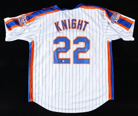 Ray Knight Signed New York Mets Jersey (Beckett) 1986 World Series Champion 3 B