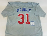 Greg Maddux Signed Chicago Cubs Jersey "HOF 14" (Beckett COA) 4xCy Young Winner