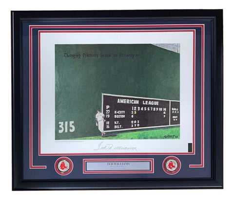 Ted Williams Signed Framed 16x20 Boston Red Sox Photo BAS LOA