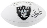 Raiders Howie Long Signed Franklin White Panel Logo Football BAS Witnessed