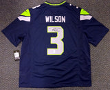 SEAHAWKS RUSSELL WILSON AUTOGRAPHED BLUE NIKE TWILL JERSEY SIZE XXL RW 71432