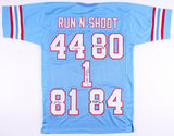 Houston Oilers Run-N-Shoot Jersey Signed by(5) Moon,White,Jeffires,Givins,Duncan