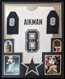 FRAMED DALLAS COWBOYS TROY AIKMAN AUTOGRAPHED SIGNED JERSEY JSA COA