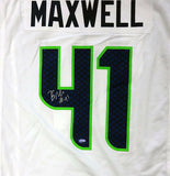 SEAHAWKS BYRON MAXWELL AUTOGRAPHED WHITE NIKE JERSEY SIZE XL MCS HOLO 85551