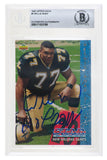 Willie Roaf Signed Saints 1993 UD RC Football Card #6 w/HOF (Beckett Slabbed)