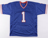 Marv Levy Signed Buffalo Bills Career Highlight Stat Jersey (Beckett Hologram)