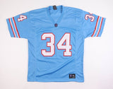 Earl Campbell Signed Houston Oilers Powder Blue Jersey (JSA COA)HOF Running Back