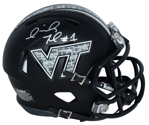 ISAIAH FORD AUTOGRAPHED VIRGINIA TECH HOKIES BLACK SPEED MINI HELMET COA