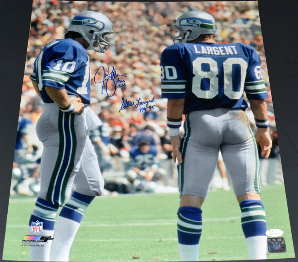 STEVE LARGENT & JIM ZORN AUTOGRAPHED SEATTLE SEAHAWKS 16x20 PHOTO JSA