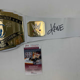 Autographed/Signed Kane White Toy Replica WWE Championship Title Belt JSA COA