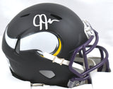 Justin Jefferson Autographed Vikings Flat Black Speed Mini Helmet-Beckett W Holo