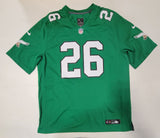 SAQUON BARKLEY SIGNED PHILADELPHIA EAGLES NIKE SCREENPRINT JERSEY BECKETT QR