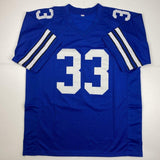 Autographed/Signed Tony Dorsett Dallas Retro Blue Football Jersey JSA COA