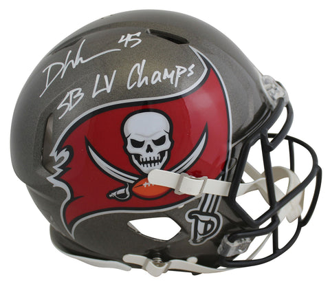 Buccaneers Devin White "SB LV Champs" Signed Full Size Speed Proline Helmet BAS