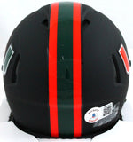 Reggie Wayne Autographed Miami Hurricanes Alt Black Mini Helmet-Beckett W Holo