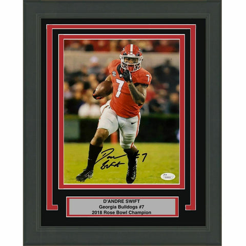 FRAMED Autographed/Signed D'ANDRE SWIFT Georgia Bulldogs 8x10 Photo JSA COA #5