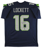 Tyler Lockett Authentic Signed Navy Blue Pro Style Jersey BAS Witnessed