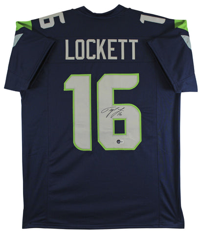 Tyler Lockett Authentic Signed Navy Blue Pro Style Jersey BAS Witnessed