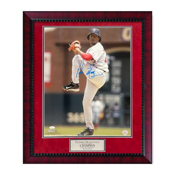 Pedro Martinez Signed Autographed 16x20 Photo Framed to 20x24 JSA