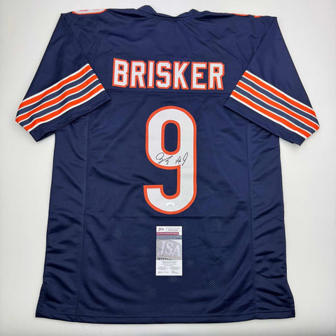 Autographed/Signed Jaquan Brisker Chicago Blue Football Jersey JSA COA