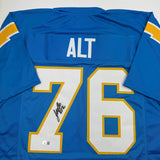 Autographed/Signed Joe Alt Los Angeles LA Powder Blue Football Jersey BAS COA