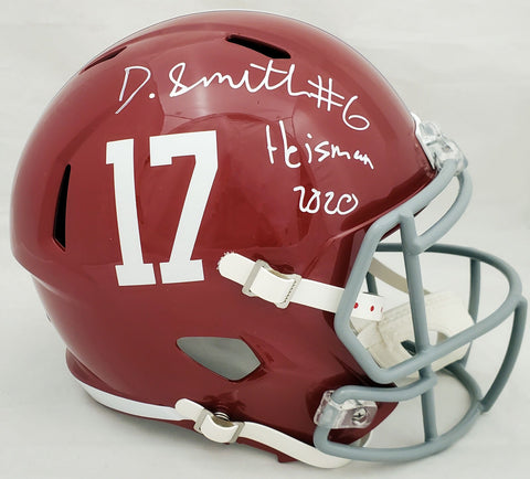 DEVONTA SMITH AUTOGRAPHED ALABAMA FULL SIZE HELMET HEISMAN 2020 BECKETT 189555