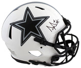 Cowboys Dak Prescott Signed Lunar F/S Speed Proline Helmet w/ Black Sig BAS Wit