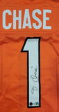 JA'MARR CHASE SIGNED AUTOGRAPHED CUSTOM XL PRO STYLE JERSEY WITH BECKETT QR