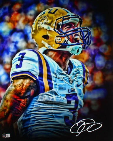 Odell Beckham Jr. Autographed LSU 16x20 Yelling Photo-Beckett W Hologram *White