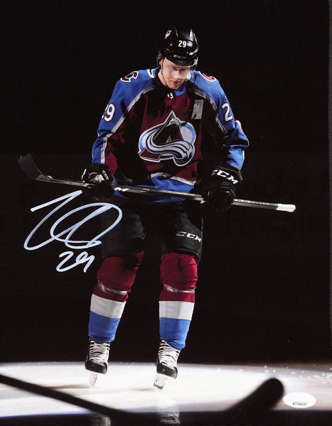 Nate MacKinnon Autographed/Signed Colorado Avalanche 11x14 Photo JSA 43469