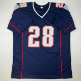 Autographed/Signed Corey Dillon New England Blue Football Jersey Beckett BAS COA