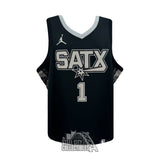 Victor Webanyama Autographed San Antonio Black Jordan Jersey - Fanatics