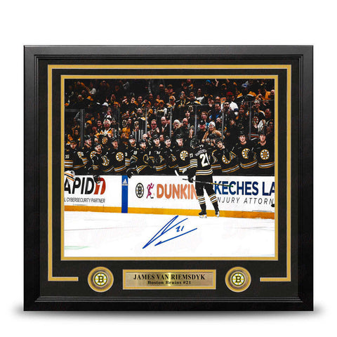 James Van Riemsdyk Goal Autographed Boston Bruins 11x14 Frame Photo JSA PSA Pass