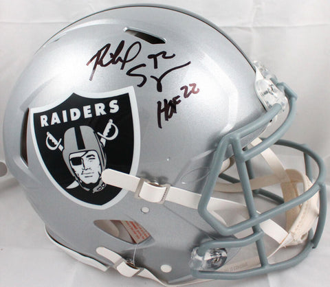 Richard Seymour Signed Raiders Authentic F/S Speed Helmet w/HOF-Beckett W Holo