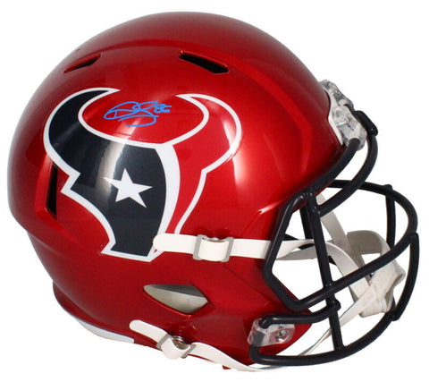 Dalton Schultz Autographed Texans Red Alternate Full Size Speed Helmet Beckett