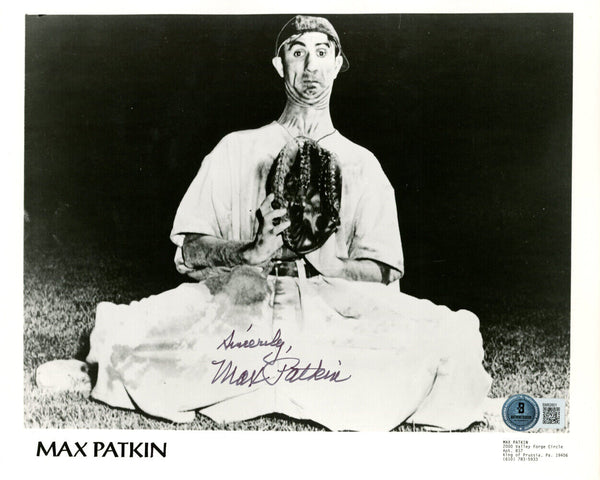 Max Patkin Autographed 8x10 Photo Clown Prince of Baseball Beckett 45239